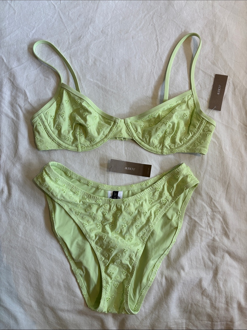 J. Crew Sunny eyelet bikini top and bottom